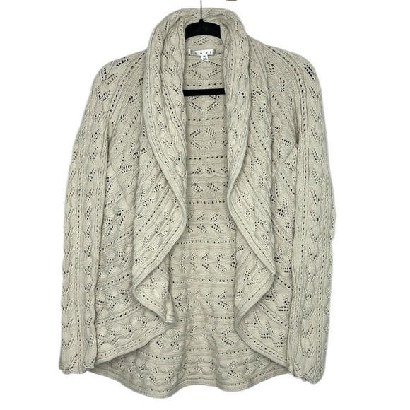 CAbi Pointelle Knit Shawl Front Cardigan Size M - Picture 1 of 8